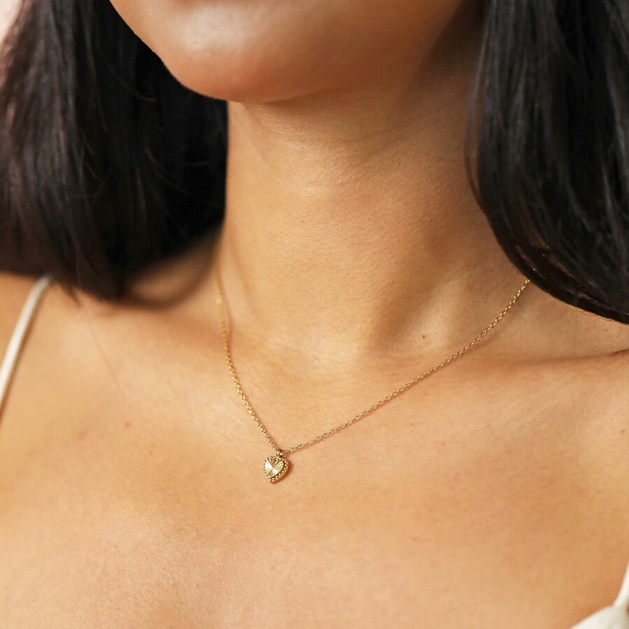Gold Heart Pendant Necklace - Main Image