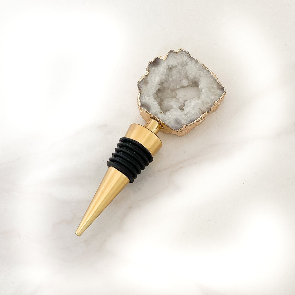 thumbnail image 2 of White Geode Bottle Stopper By Twine Living® (7925 2 of 9