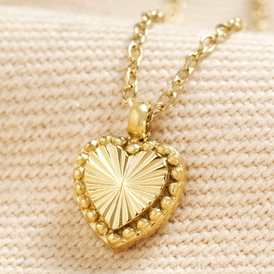 Gold Heart Pendant Necklace - Main Image