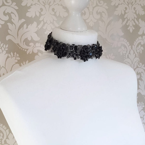 ZIA Black Embellished Choker Necklace