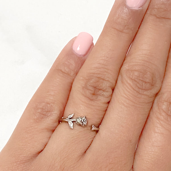 INFINITY Sterling Silver Adjustable Rose Ring
