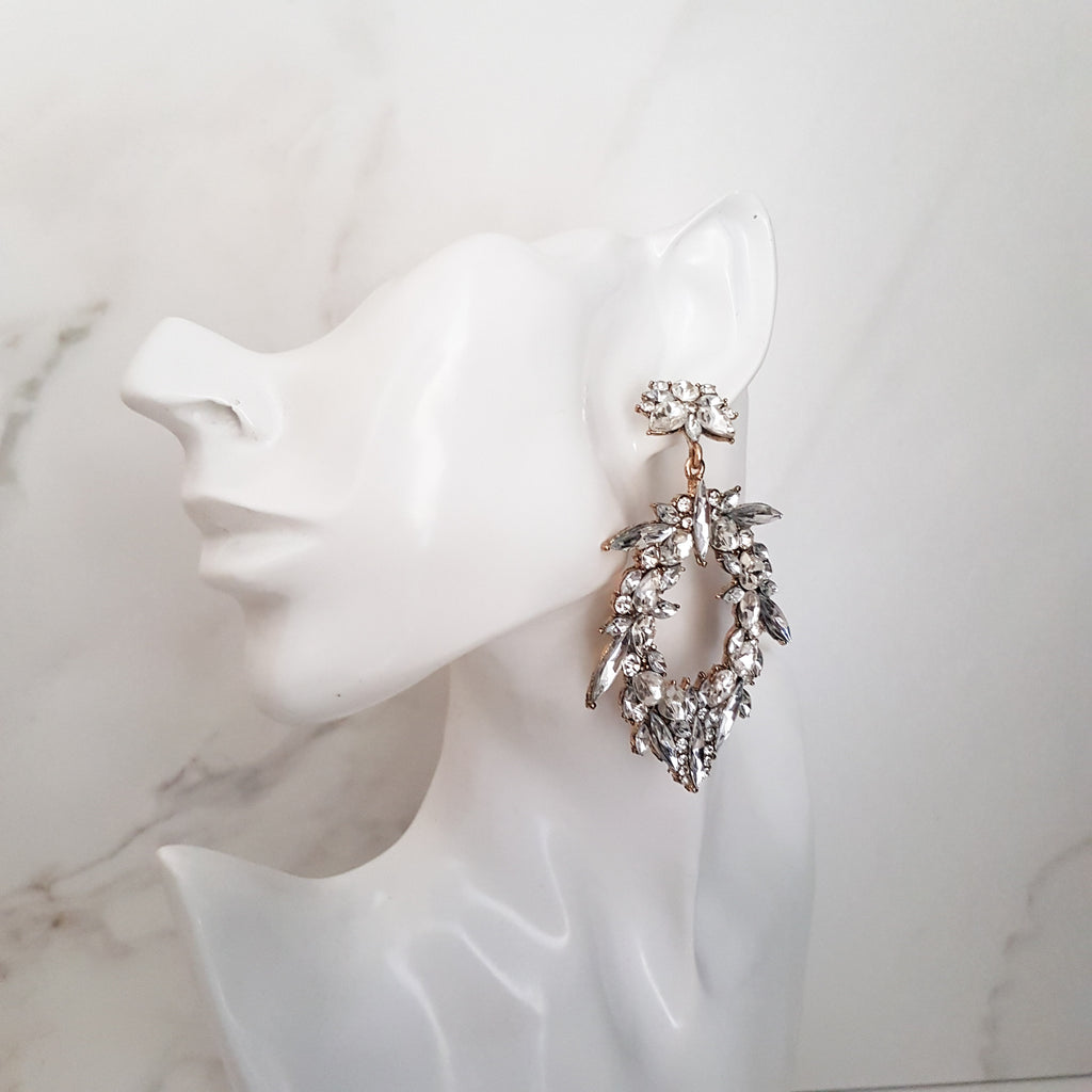 Gold rhinestone deals earrings