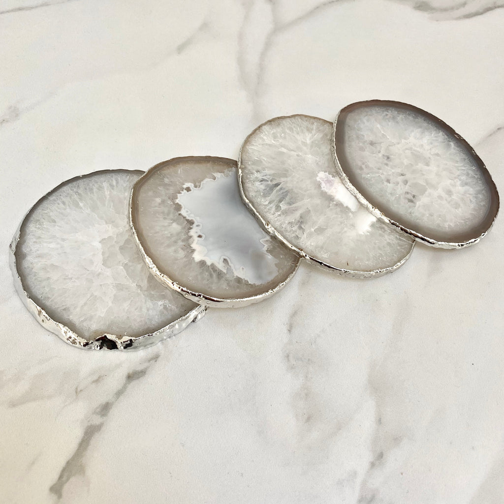Agate Crystal Coasters Gold Edge House of Aria
