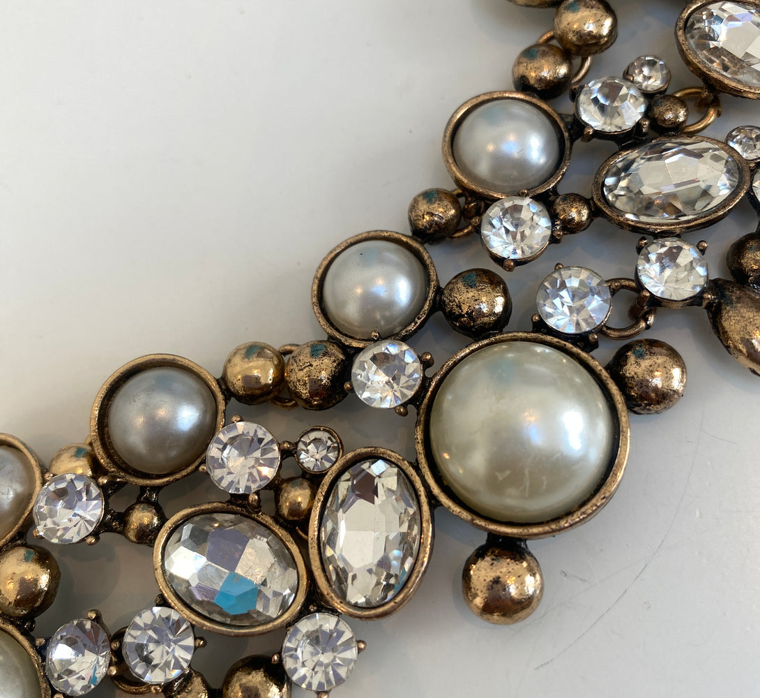 Pearl & Gold Statement Necklace - Not perfect but still beautiful