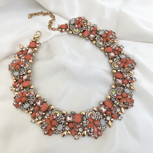 AMELLE Pink & Gold Statement Necklace