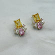 NOVA Pink & Yellow Crystal Stud Earrings