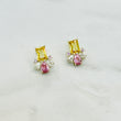 NOVA Pink & Yellow Crystal Stud Earrings