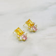 NOVA Pink & Yellow Crystal Stud Earrings