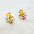 NOVA Pink & Yellow Crystal Stud Earrings