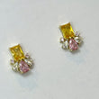 NOVA Pink & Yellow Crystal Stud Earrings