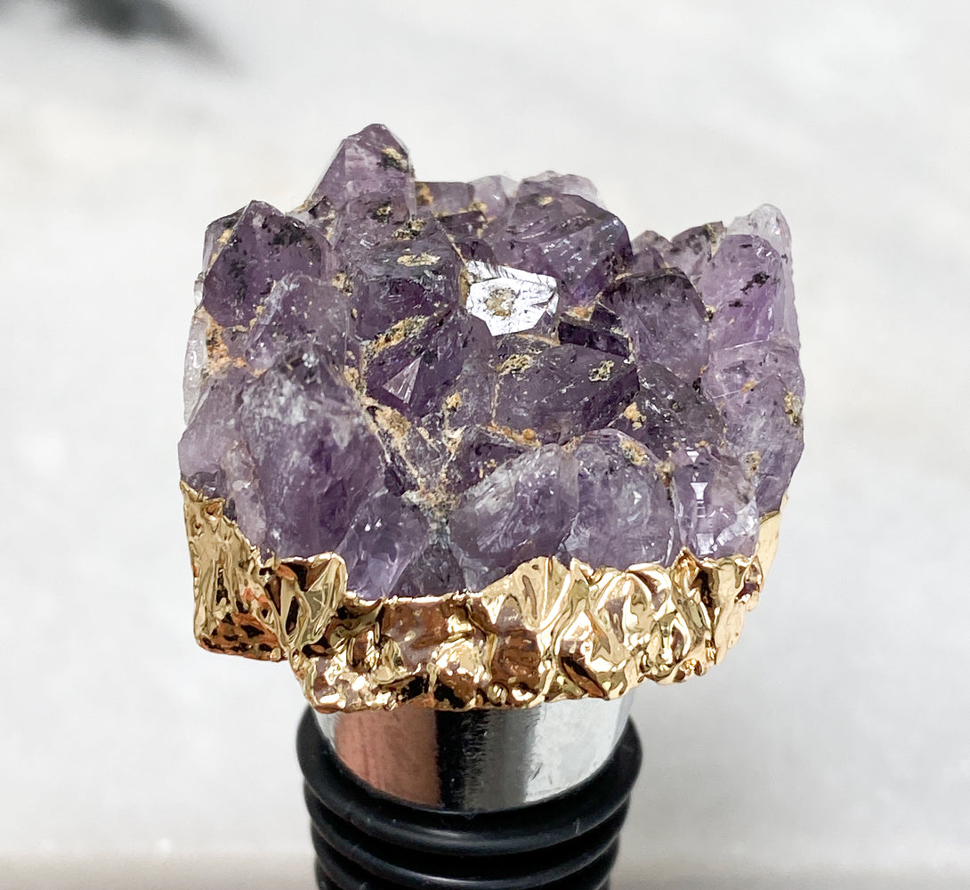 Amethyst Geode Crystal Wine Bottle Stopper - not perfect but still beautiful