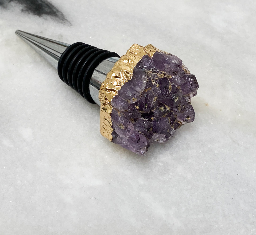 Amethyst Geode Crystal Wine Bottle Stopper - not perfect but still beautiful