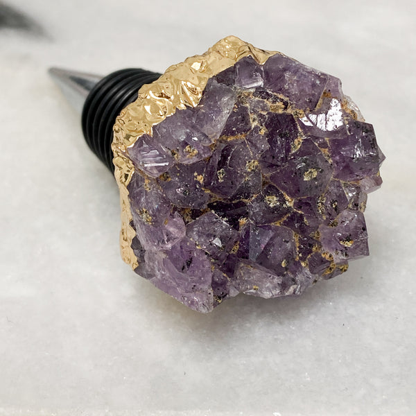 Amethyst Geode Crystal Wine Bottle Stopper - not perfect but still beautiful