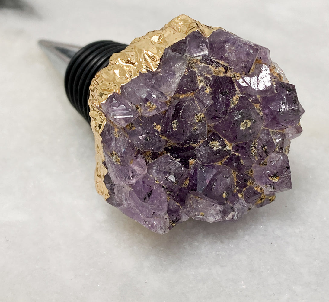 Amethyst Geode Crystal Wine Bottle Stopper - not perfect but still beautiful
