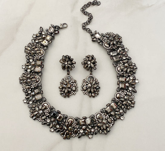 Graphite Grey Jewellery Set Statement Jewellery FREE Gift Box