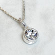 Sterling Silver Initial & Birthstone Necklace