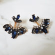 LAdies navy blue ear jacket statement earrings