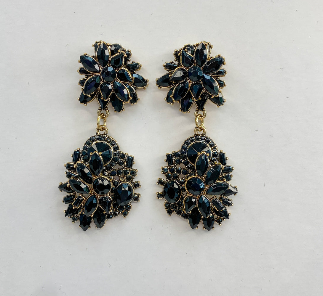 ELLA Black & Gold Drop Earrings