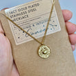 Cancer Zodiac Gold Pendant Necklace
