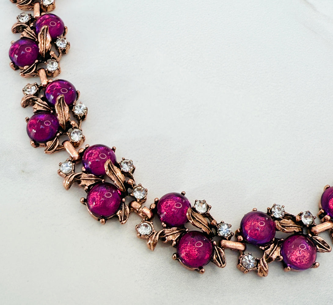 GIA Pink & Rose Gold Jewel Necklace Set