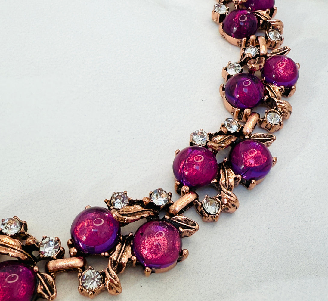 GIA Pink & Rose Gold Jewel Necklace Set