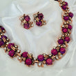 GIA Pink & Rose Gold Jewel Necklace Set