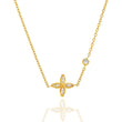 BEA Crystal Gold Flower Pendant Necklace