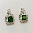 ISLA Emerald Green Crystal Earrings - Silver