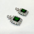 ISLA Emerald Green Crystal Earrings - Silver