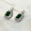 emerald green crystal earrings for bridal/ special occasions 
