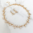 Gold Crystal Bridal Necklace set with matching earrings