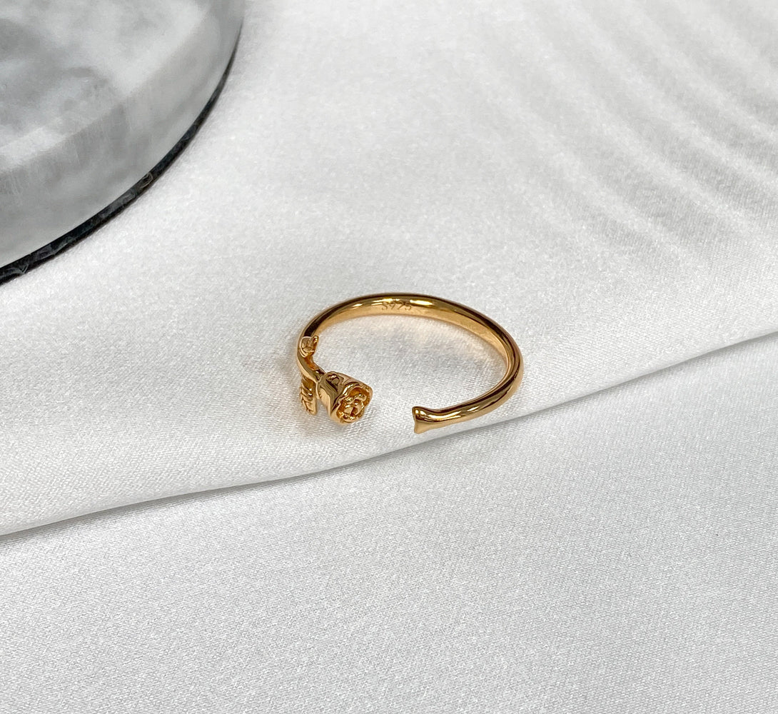 INFINITY 18k Gold Adjustable Rose Ring