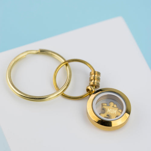 Gold Jigsaw Keyring Personalised jigsaw