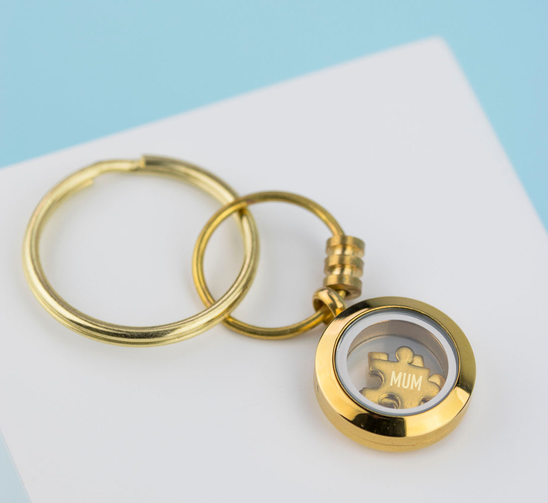 Gold Jigsaw Keyring Personalised jigsaw