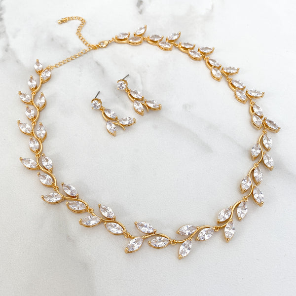 LAYLA Crystal Necklace Set (Silver/Gold)