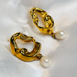 AYLA Gold & Pearl Drop Earrings