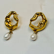 AYLA Gold & Pearl Drop Earrings