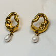 AYLA Gold & Pearl Drop Earrings