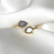 Gold Labradorite Gemstone Pear drop Ring