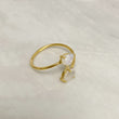 Gold moonstone crystal ring womens 
