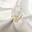 teardrop Moonstone in 18k gold plated adjustable ring 