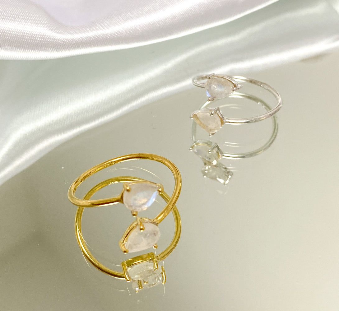 Moonstone gemstone crystal rings unique gifts for her