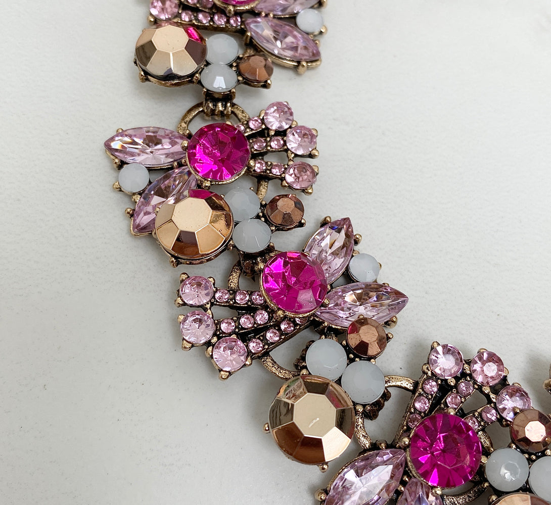 KIRA Pink & Gold Statement Necklace