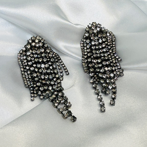 RIVA Rhinestone Tassel Earrings