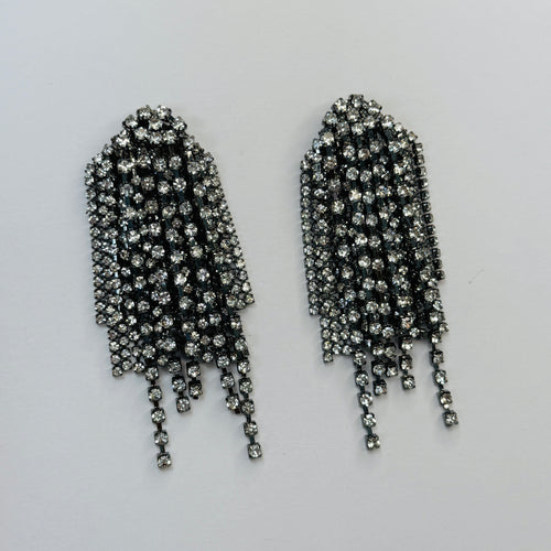 RIVA Rhinestone Tassel Earrings