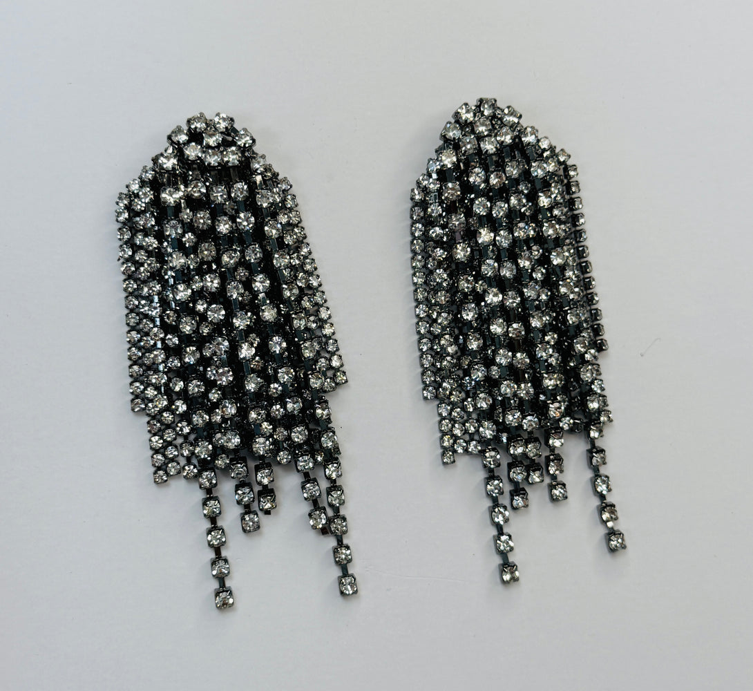 RIVA Rhinestone Tassel Earrings