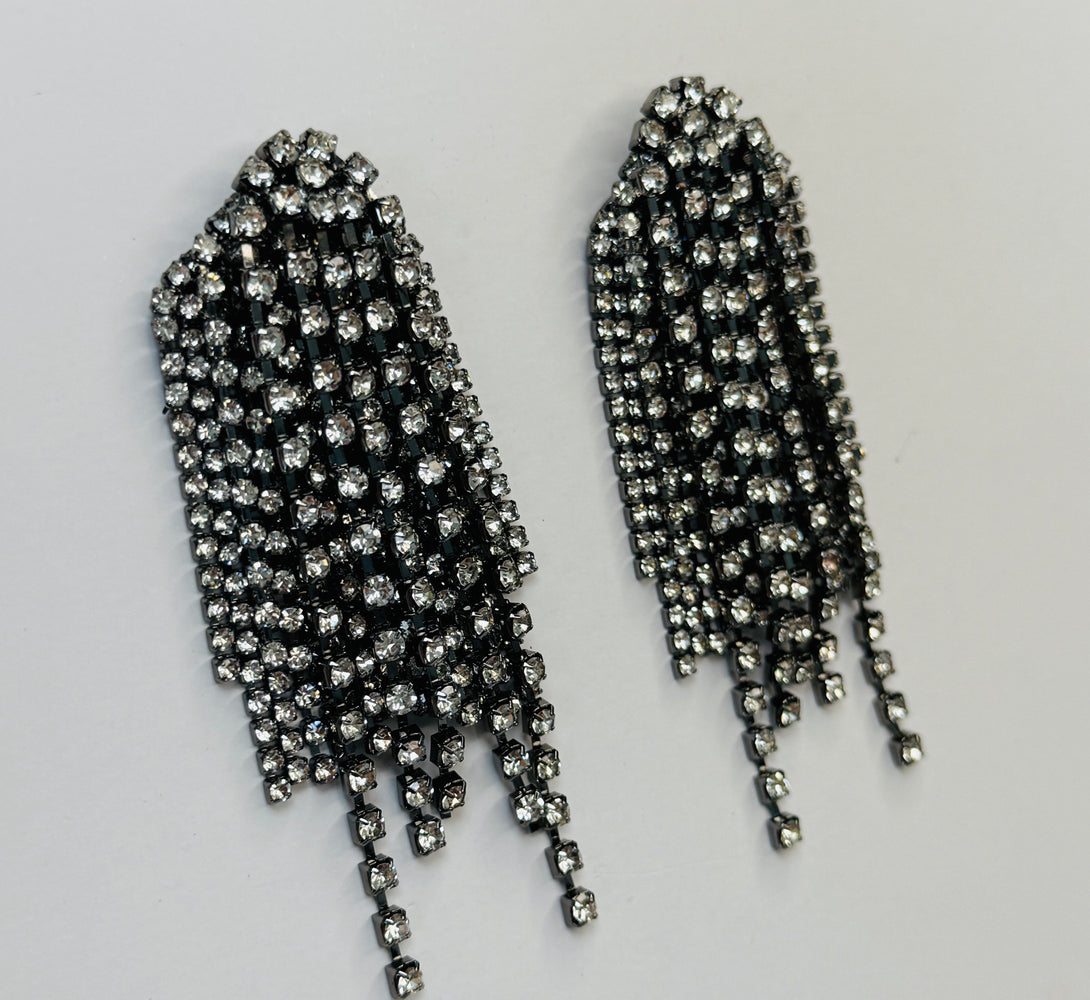 RIVA Rhinestone Tassel Earrings