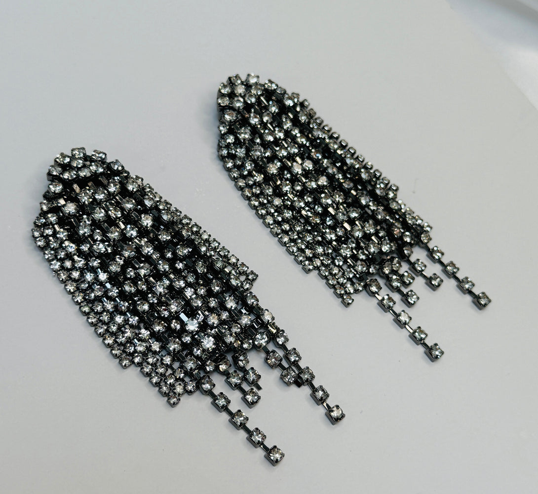RIVA Rhinestone Tassel Earrings