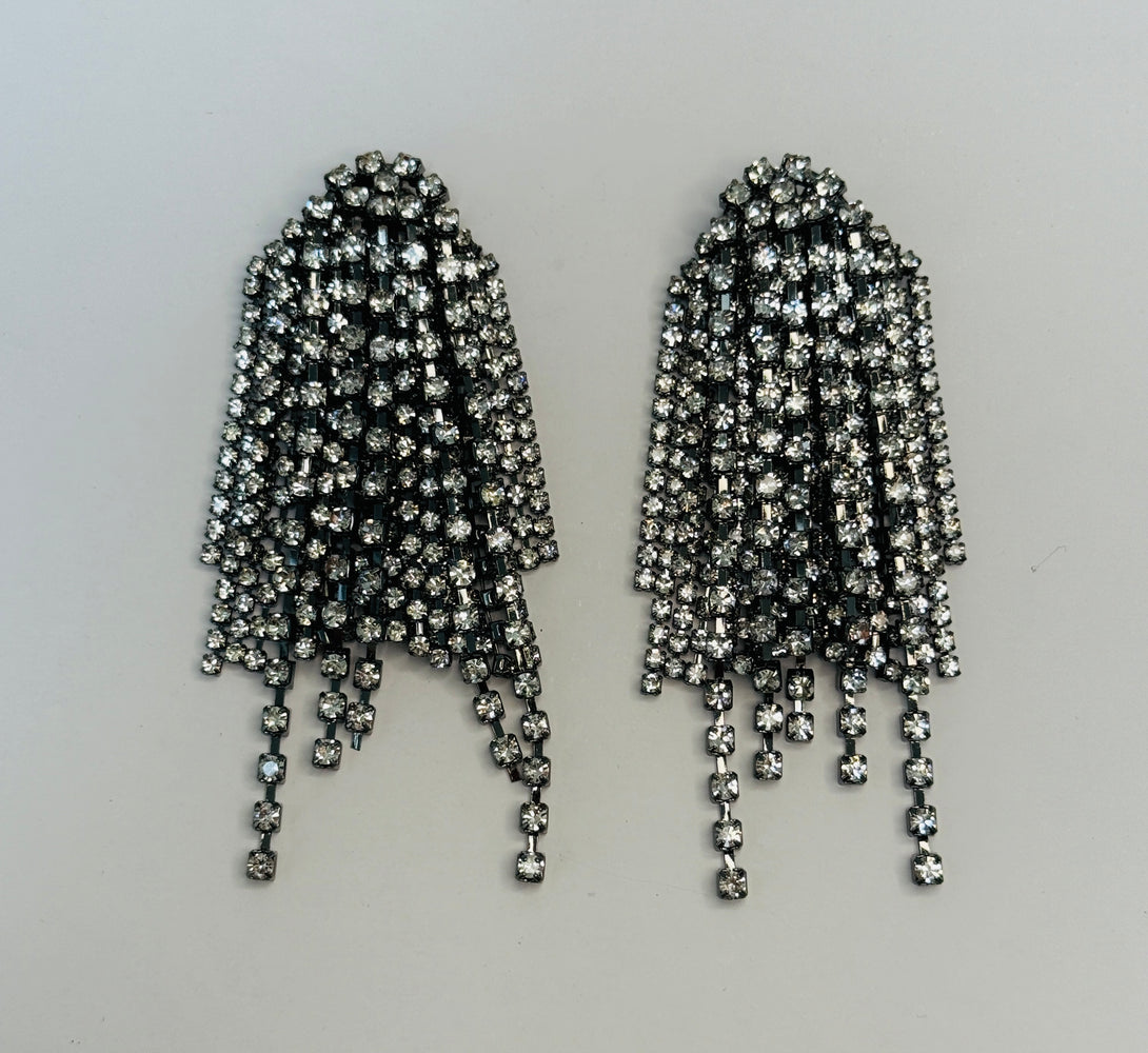 RIVA Rhinestone Tassel Earrings