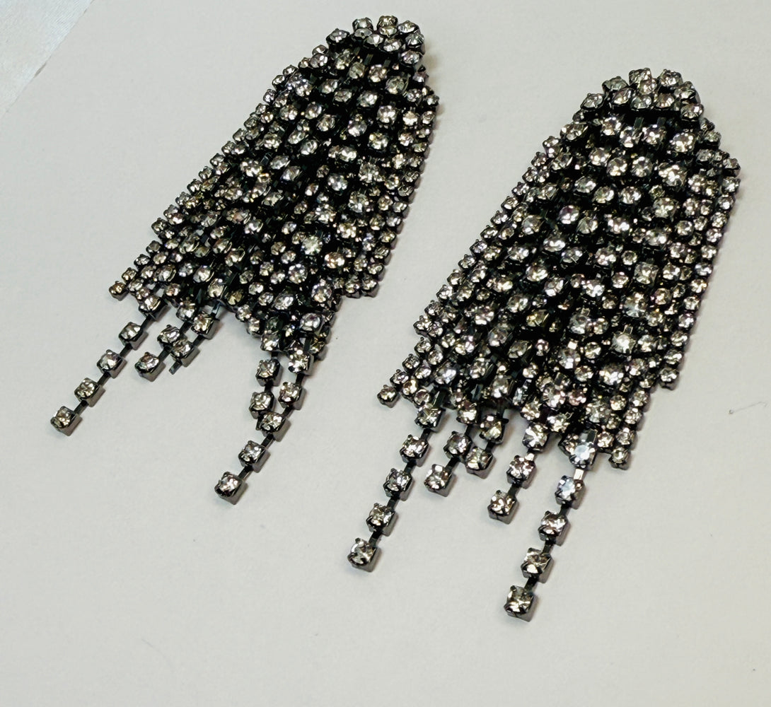 RIVA Rhinestone Tassel Earrings